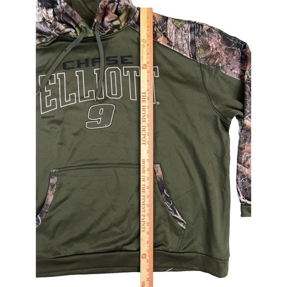 True Timber‎ Hoodie Sweatshirt Mens Size 2XL Green Camo Pullover Chase Elliot #9 - Picture 7 of 7